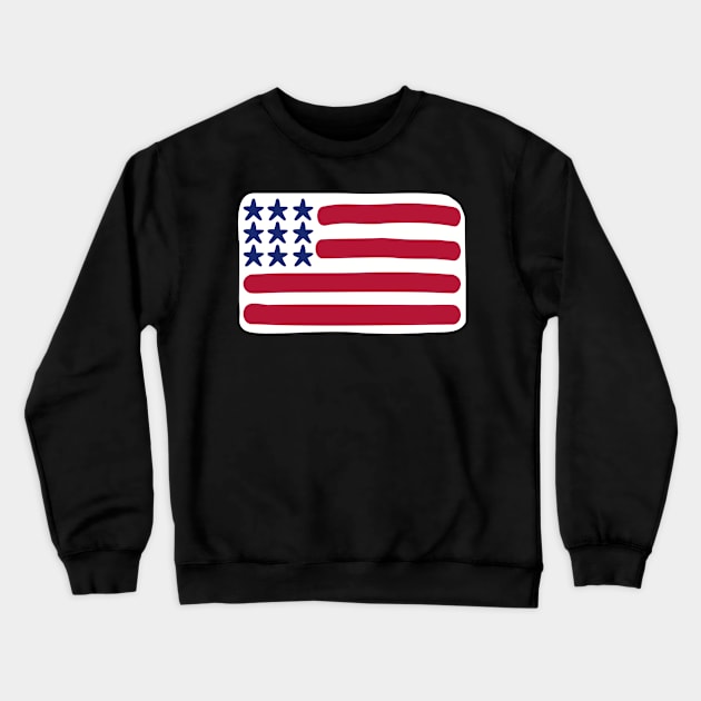 US Flag Crewneck Sweatshirt by Designzz